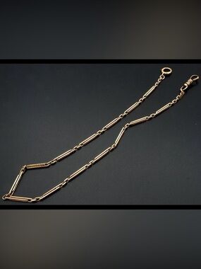 Antique 1925 14 Karat Yellow Gold Chain. 340mm Long. Intricate Design. Stamped.